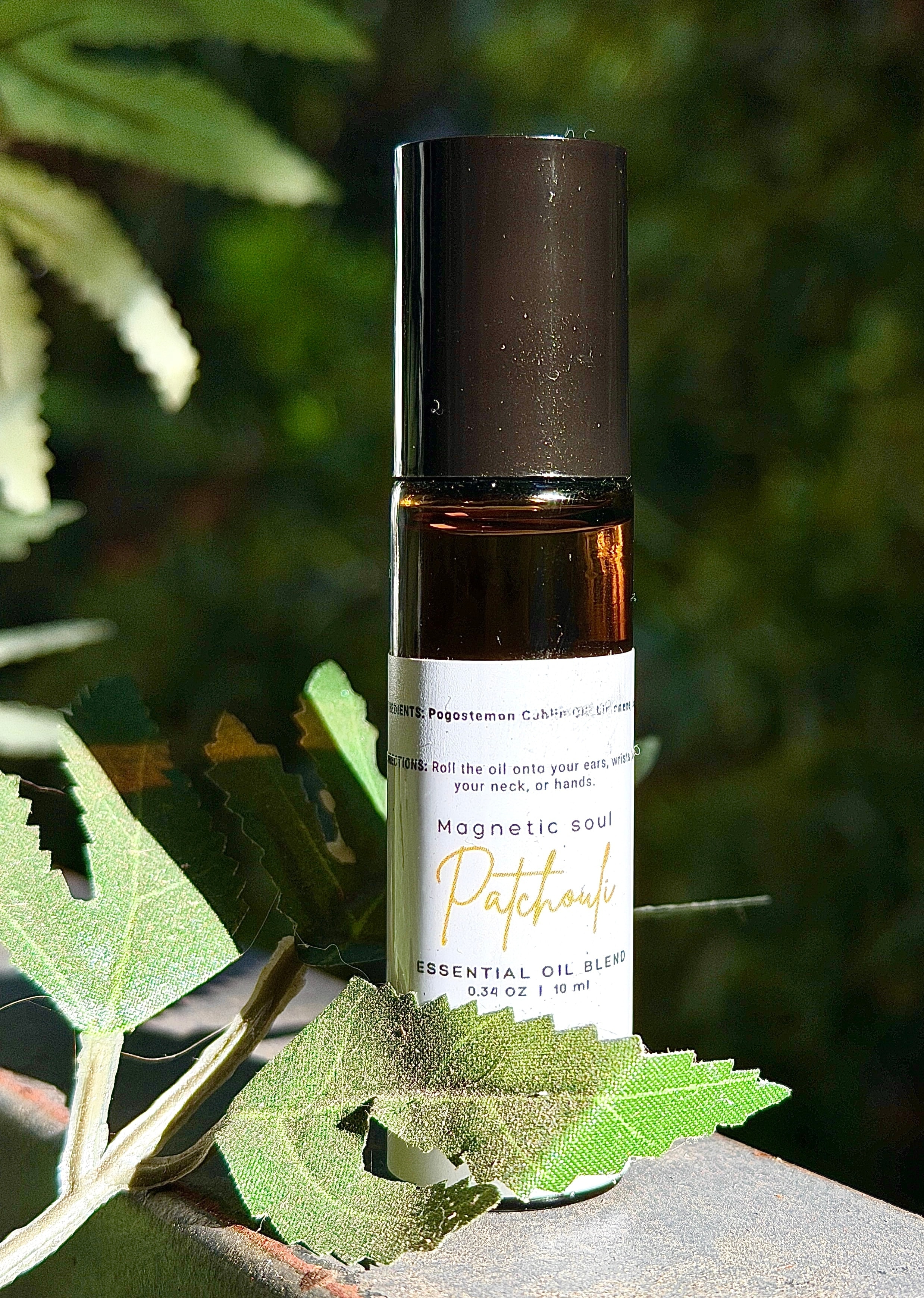Patchouli essential oil bottle